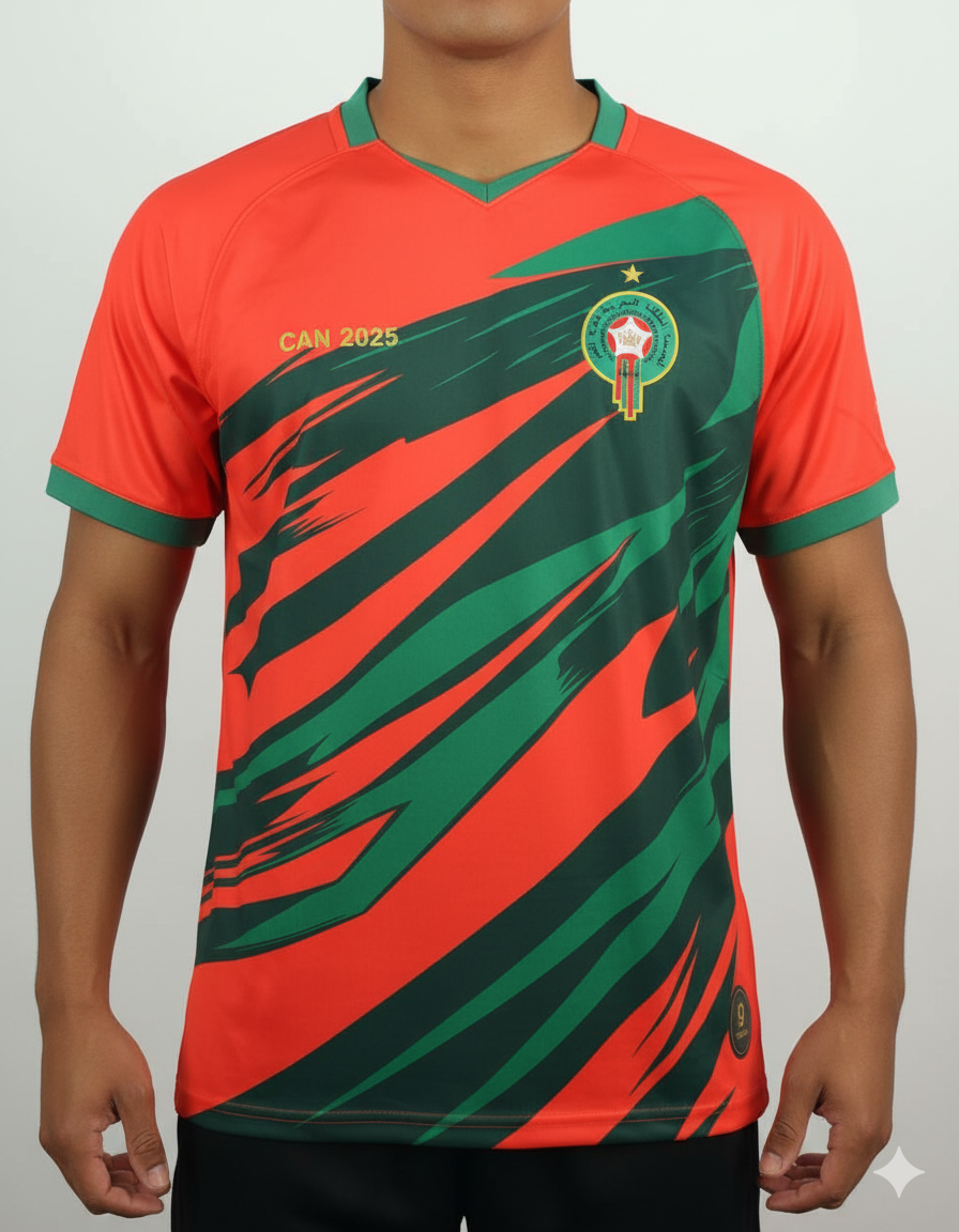 Maillot CAN 2025 rouge – Maroc