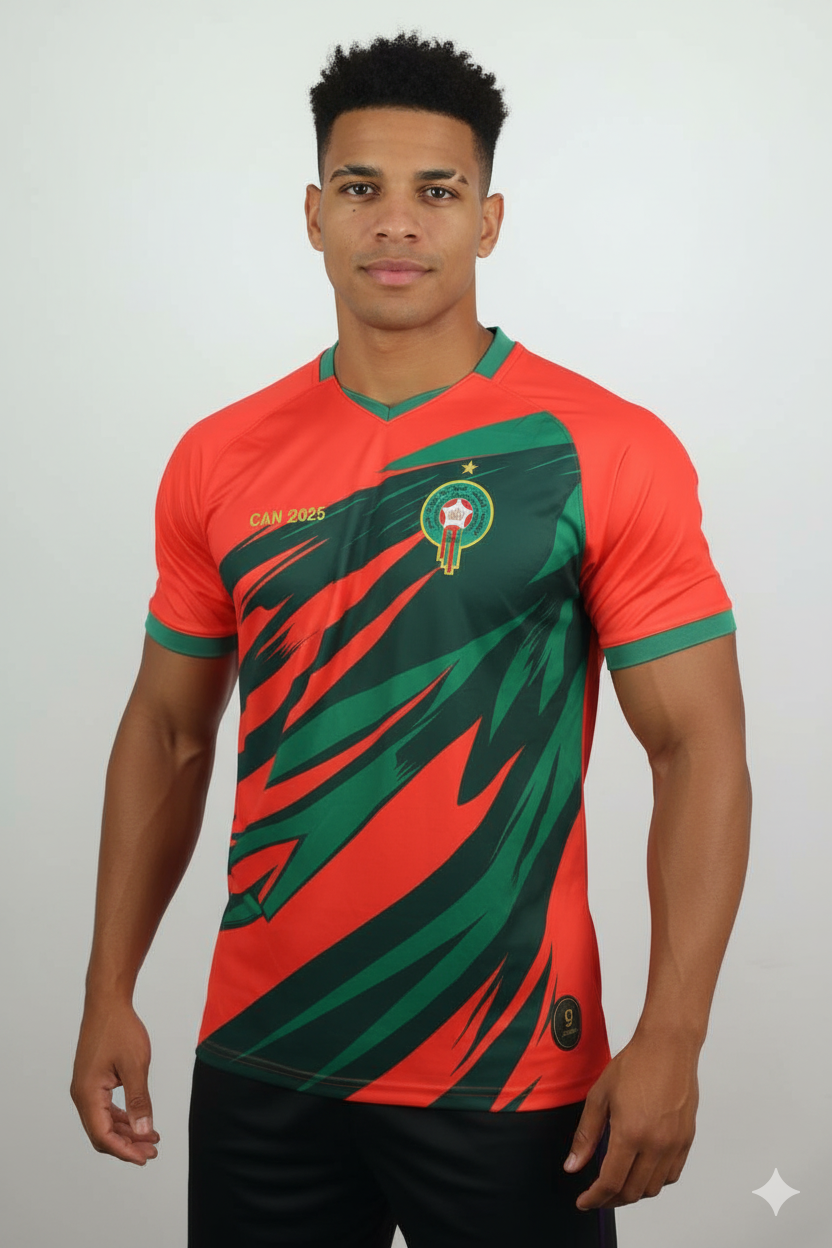 Maillot CAN 2025 rouge – Maroc