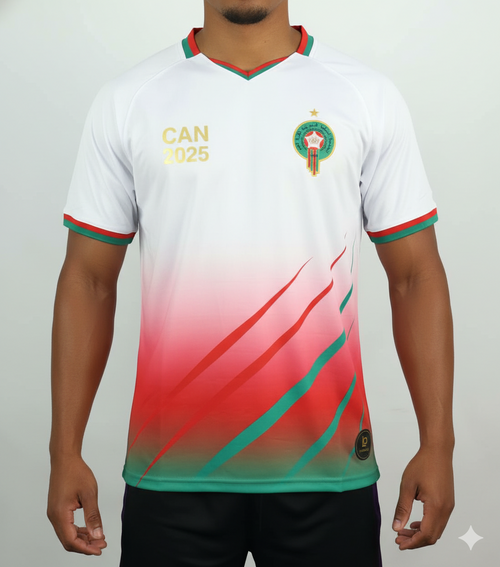 Maillot CAN 2025 blanc – Maroc